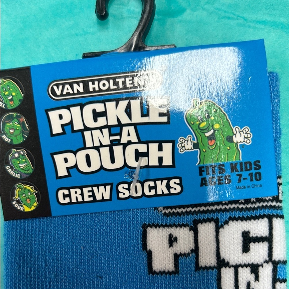 Novelty Pickle in a Pouch Fun Socks ! Great stocking stuffer ! - Picture 2 of 2
